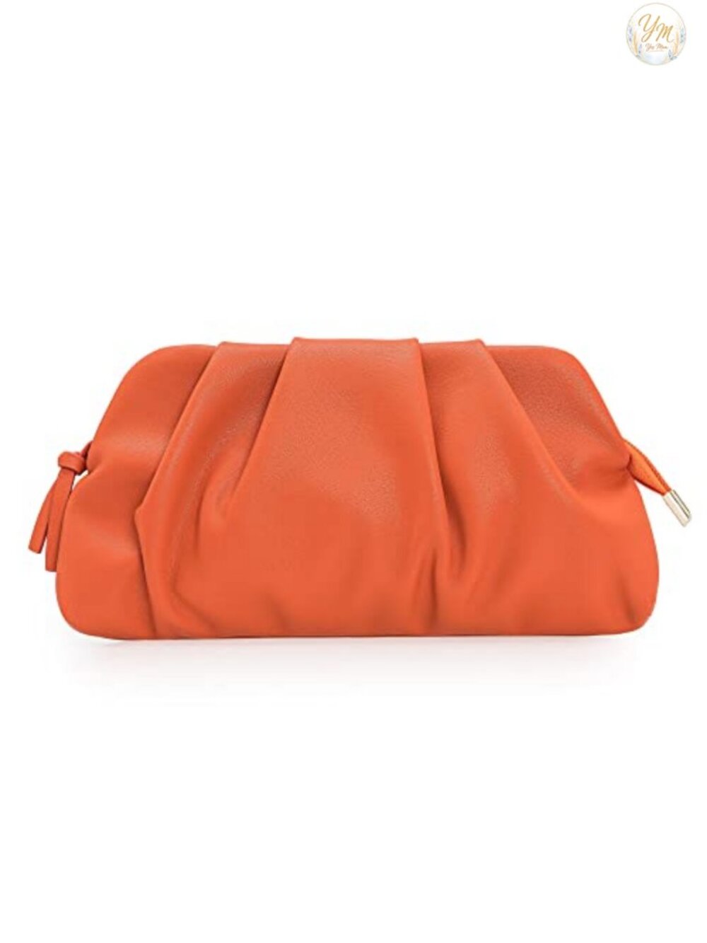 Vegan Leather Pleated Clutch Evening Bag with Detachable Chain Strap